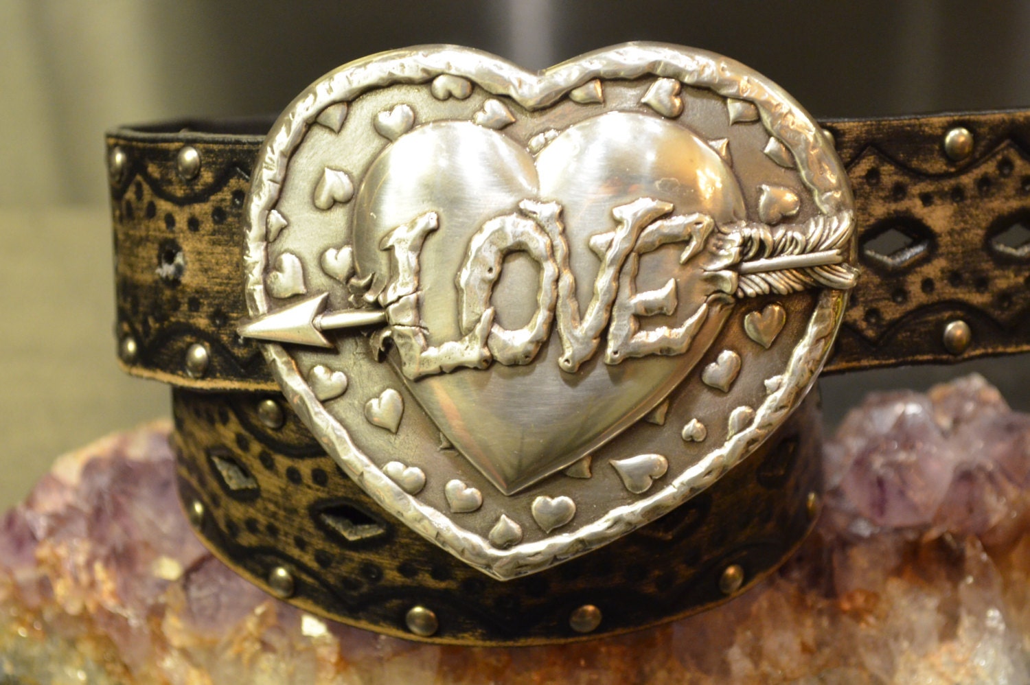 ?? Bling, Bling, Cupid\'s Fling! Heart shaped rhinestone belt buckle! ?? Beautiful Belt Buckle, Heart, Love, Cupid, Contemporary  main image 4
