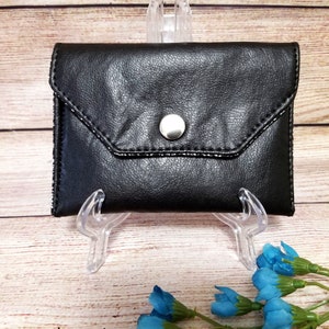 A Black Faux Leather Small Card, Money Wallet, Gift Card Holder