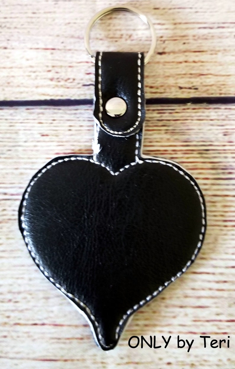 Gay Pride Rainbow Heart Embroidered Key Chain Key Ring Fob