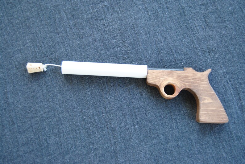 Pistol Pop popgun wooden gun pretend play handmade Etsy