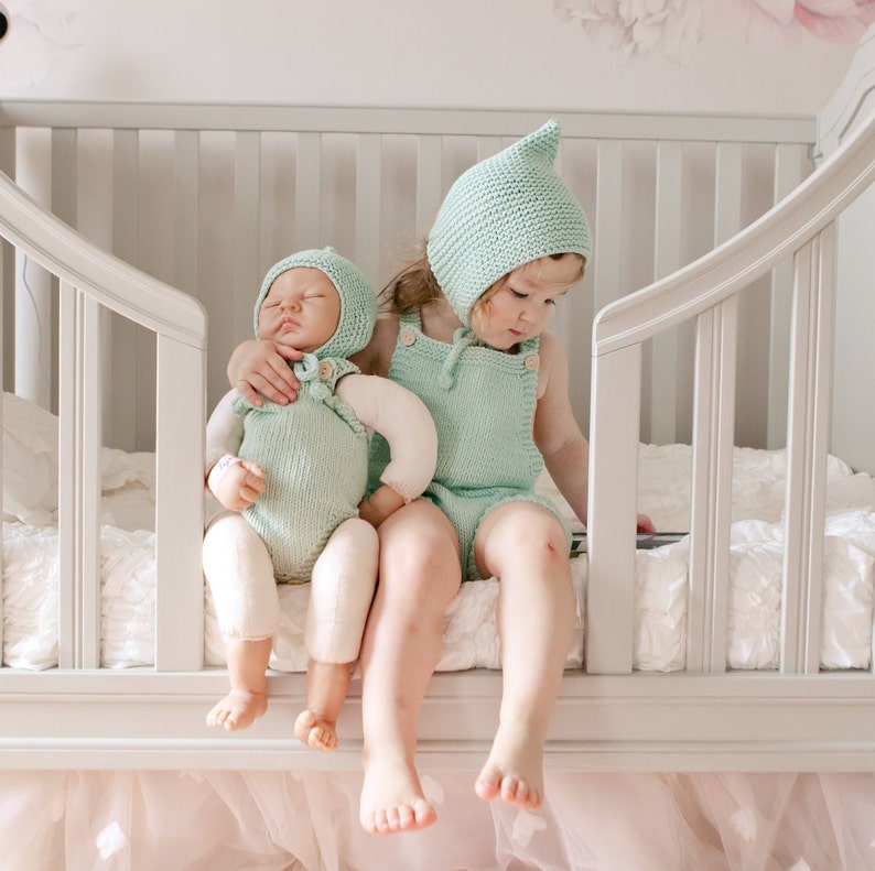 Knit Baby Romper Mint Cotton Romper Baby Onesie Vintage Style Bodysuit Summer Overall Gender Neutral Romper