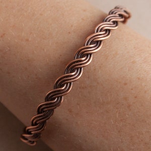 Bracelet braided copper wire, Antiqued copper jewelries, Celtic bracelet