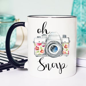 Photographer Gift, Photographer Mug, Photography Gift, Camera, Oh Snap, Camera Mug, Photography Mug, wedding photography, photography gifts image 1