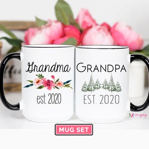 Grandparent Mugs, Pregnancy Reveal To Grandparents, Pregnancy Announcement Grandparents, New Grandparents, Personalized Mugs, future grandma