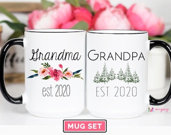 Grandparent Mugs, Pregnancy Reveal To Grandparents, Pregnancy Announcement Grandparents, New Grandparents, Personalized Mugs, future grandma