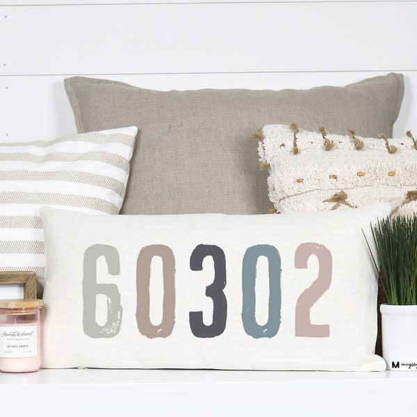 Zip Code Pillow, Area Code Pillow, Housewarming Gift, Personalized Wedding Gift, New Homeowner Gift, Zip Code Gift, Farmhouse Pillow, Pillow