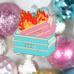 Christmas Ornament, Dumpster Fire Ornament, 2021 Dumpster Fire, Funny Christmas Ornament, Dumpster Fire Patch, 2021 Christmas Ornament, image 2