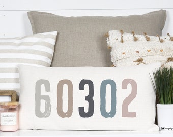 Zip Code Pillow, Area Code Pillow, Housewarming Gift, Personalized Wedding Gift, New Homeowner Gift, Zip Code Gift, Farmhouse Pillow, Pillow