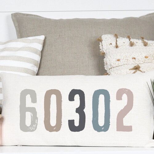Zip Code Pillow Area Code Pillow Housewarming Gift Etsy