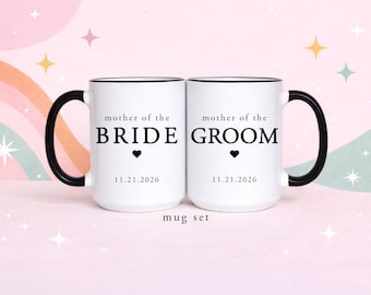 Mother of the Bride Mother of the Groom Mug Set Wedding Gift for Moms Bride and Groom Mom Gift Wedding Morning Coffee Mug Set