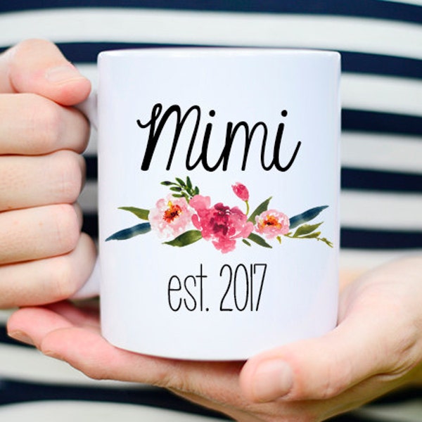 Mimi to be Mug, Mimi Mug, Mimi Gifts, pregnancy announcement grandparents, pregnancy reveal to grandparents, grandmother mug, grandma mug