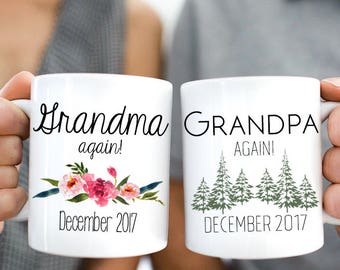 Grandma Grandpa Again Reveal, Grandma Grandpa Again Mug Set, Grandparents Again Mug Set, Grandparents Again Reveal, Grandparents Again Ideas