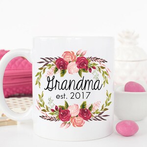 Floral Baby Reveal Mug, Grandma Baby Reveal Mug, Baby Reveal Mug to Grandma, Grandma Pregnancy Reveal Mug, Grandma Pregnancy Announcement image 4