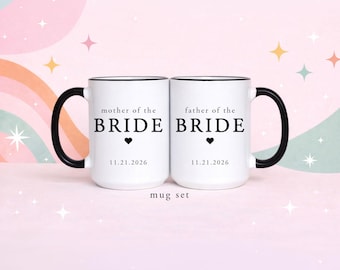 Mother of the Bride Gift Father of the Bride Gift Wedding Mug Set Parent Wedding Gift Coffee Mug Set for Bride Parents Wedding Day Gift