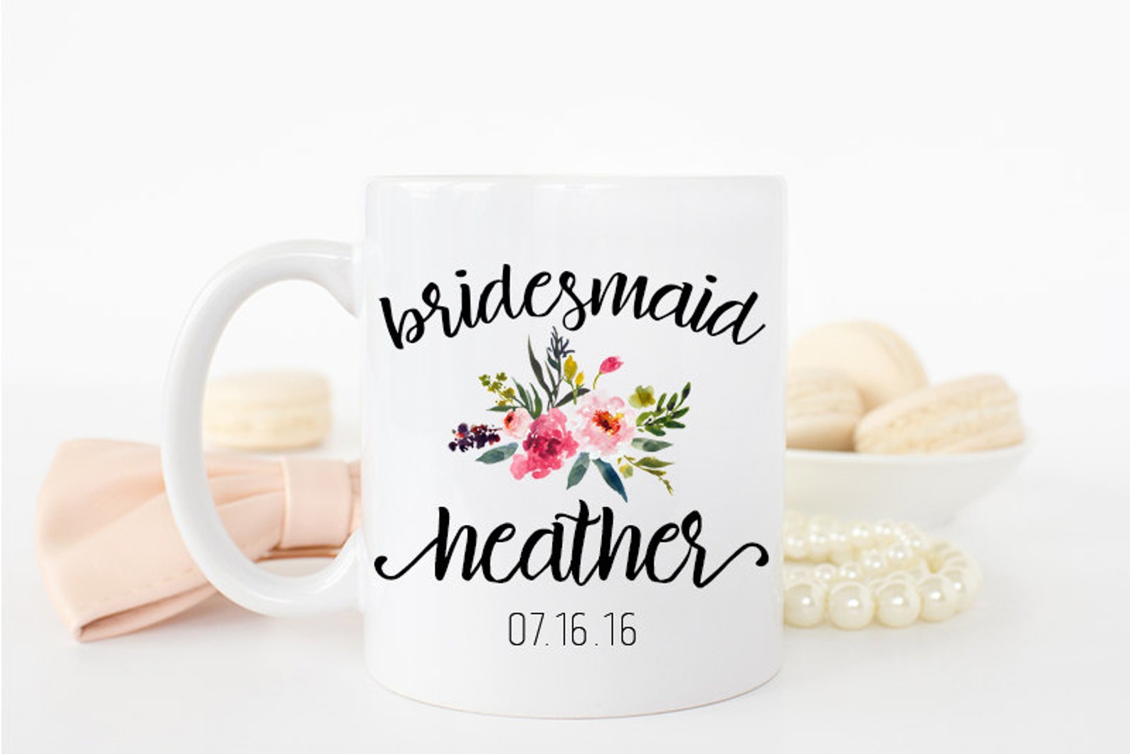 Custom Bridesmaid Mugs Custom Bridesmaid Cups Custom Wedding Etsy
