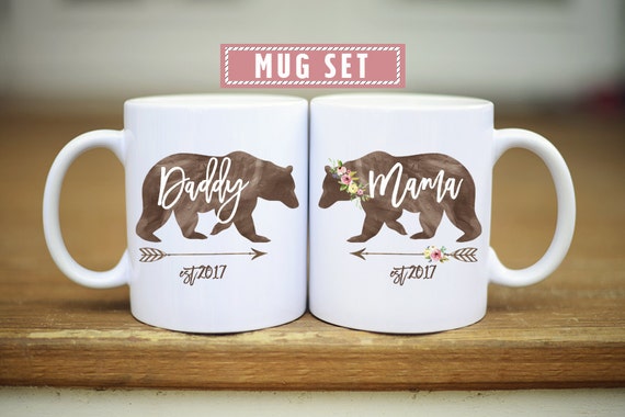 Rustic Mugs, Mama Bear Mug, Coffee Cups, Father's Day Gifts, Cup