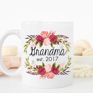 Floral Baby Reveal Mug, Grandma Baby Reveal Mug, Baby Reveal Mug to Grandma, Grandma Pregnancy Reveal Mug, Grandma Pregnancy Announcement image 3