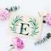 Eucalyptus Wedding, Eucalyptus, Monogram Cosmetic Bag, Monogram Makeup Bag, Girly Makeup Bag, Floral Initial Bridesmaid Makeup Bag, Makeup 