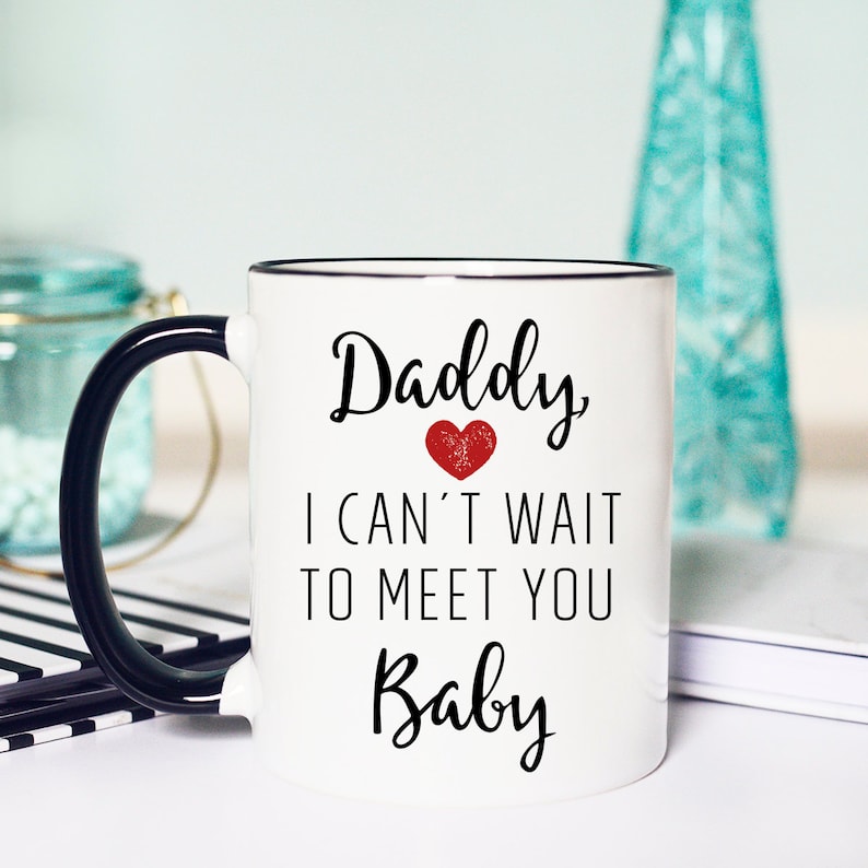 Pregnancy Reveal to Husband Mug, Youre going to be a dad Mug, Cant Wait to Meet you Mug, Baby Reveal To Husband Mug, To dad from Baby Mug image 1