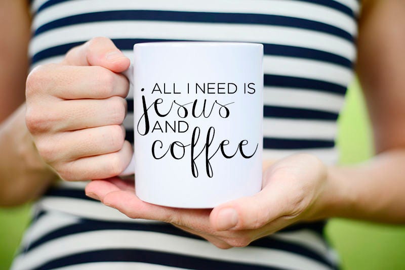 Coffee and Jesus Mug, Christian Gift, Religious Coffee Cup - Etsy