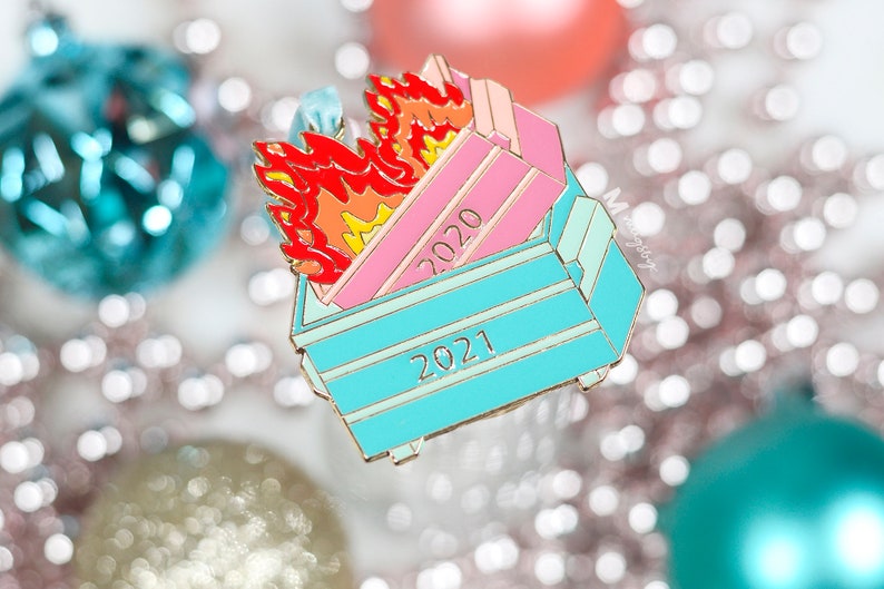 Christmas Ornament, Dumpster Fire Ornament, 2021 Dumpster Fire, Funny Christmas Ornament, Dumpster Fire Patch, 2021 Christmas Ornament, image 3