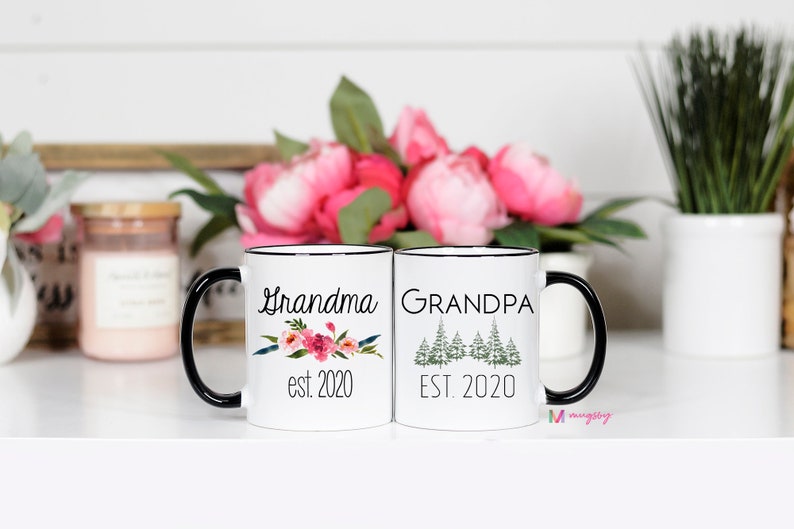 Grandparent Mugs Pregnancy Reveal to Grandparents Pregnancy Etsy
