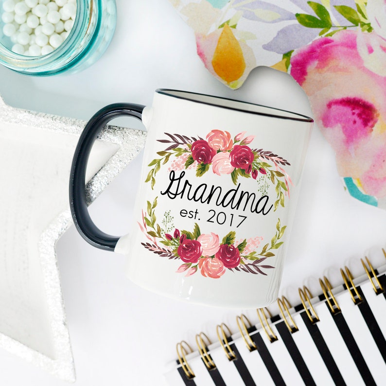 Floral Baby Reveal Mug, Grandma Baby Reveal Mug, Baby Reveal Mug to Grandma, Grandma Pregnancy Reveal Mug, Grandma Pregnancy Announcement image 5