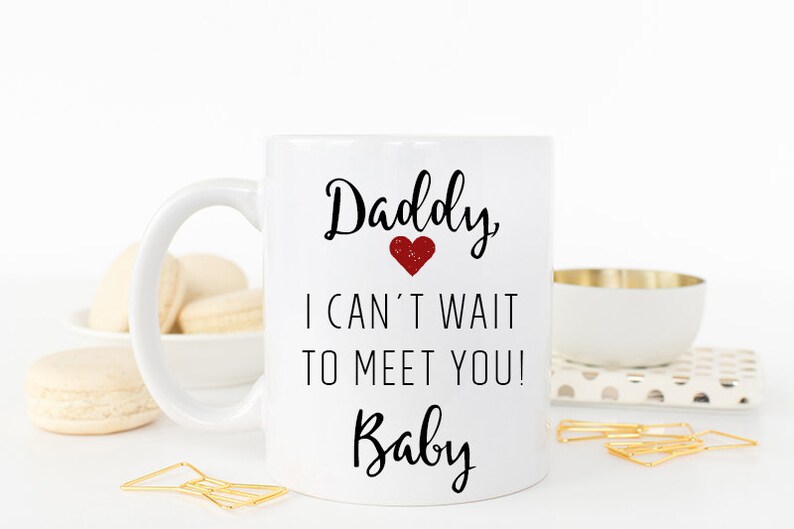 Pregnancy Reveal to Husband Mug, Youre going to be a dad Mug, Cant Wait to Meet you Mug, Baby Reveal To Husband Mug, To dad from Baby Mug image 2