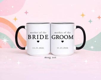 Mother of the Bride Mother of the Groom Mug Set Wedding Gift for Moms Bride and Groom Mom Gift Wedding Morning Coffee Mug Set