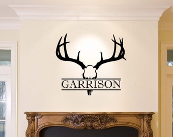 In Memory Of my Dad Decals euro deer skull personalized two vinyl car stickers
