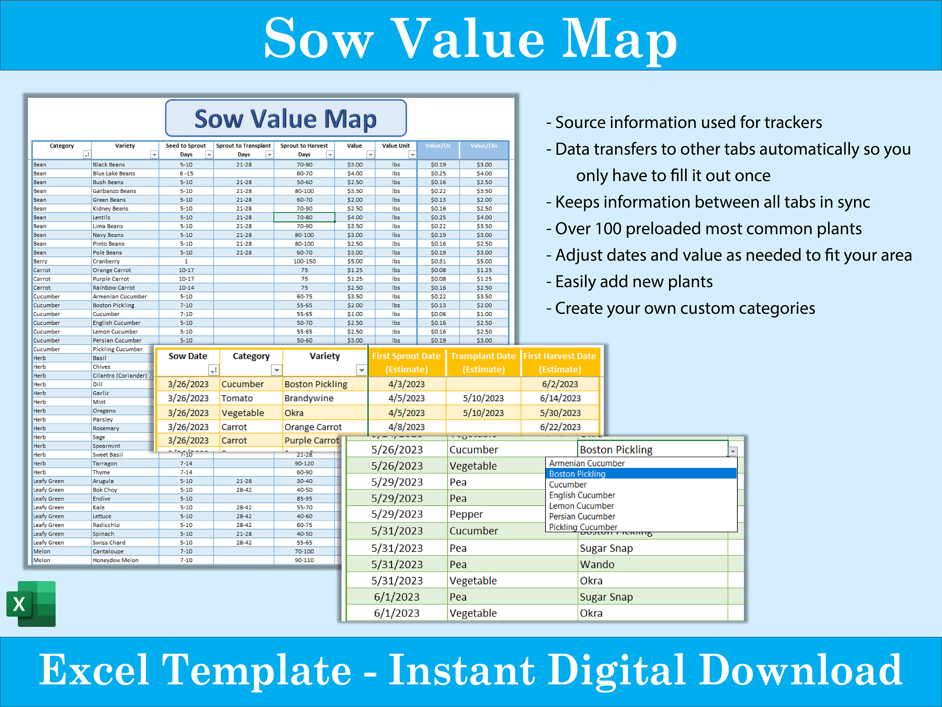 Ultimate Garden Tracker Excel Template Planner - Instant Digital ...
