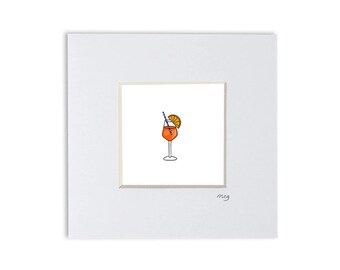 Aperol Spritz 4x4" Mounted Mini Print