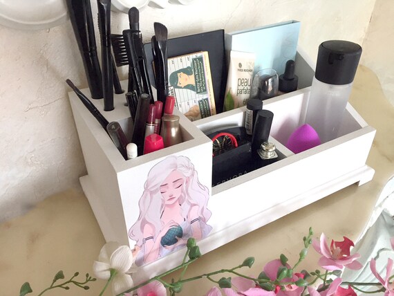 Items Similar To Makeup Organizer Desk Accessories For Girls White