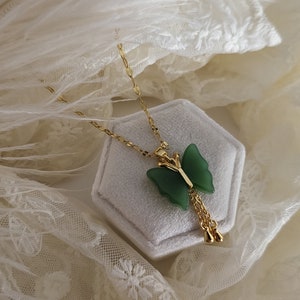 Green Natural Jade Necklace, WATERPROOF Adjustable Chains. zdjęcie 7