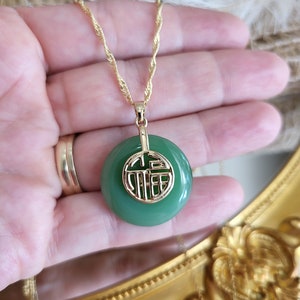 Green Natural Jade Necklace, WATERPROOF Adjustable Chains. image 9
