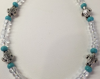 Anklet, Turtle Anklet, Handmade Jewelry, Handmade Anklet, Ankle Bracelet, Beaded Anklet for Women, Beach Anklet