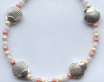 Anklet, Ankle Bracelet, Beach Anklet, Unique Jewelry, Handmade Jewelry, Gifts for Her, Seed Bead Anklet, Shell Anklet, Jewelry for Women