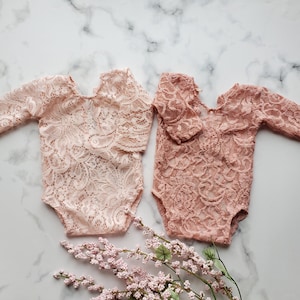 Newborn Lace Onesie. Newborn Girl Photo Outfit. Baby Ballerina Leotard. Baby Lace Dress. Newborn Pink Romper Etsy