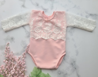 2 - 4 month Baby Romper. Photo Props. Baby girl picture outfits. Baby girl clothes.  Baby ballerina dress.  Keta Props