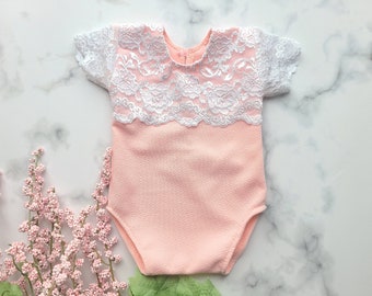 2 - 4 month Baby Romper. Photo Props. Baby girl picture outfits. Baby girl clothes.  Baby ballerina dress.  Keta Props