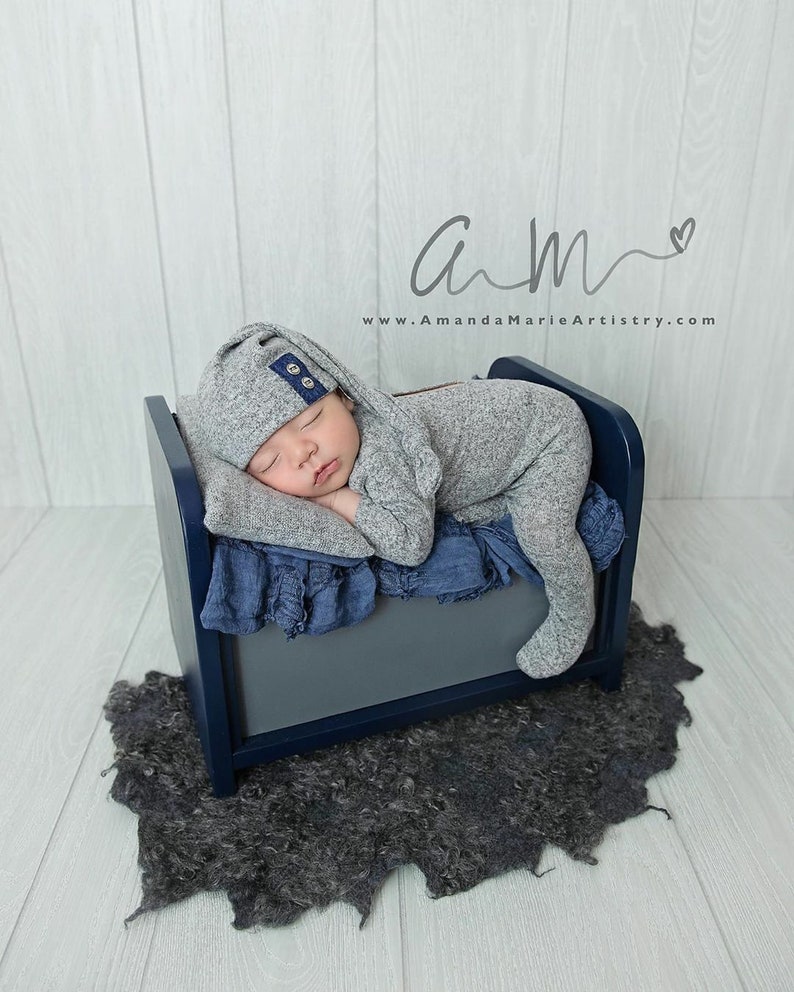 Newborn Boy Outfit. Gray Footed Overalls With Sleepy Hat. Baby Etsy