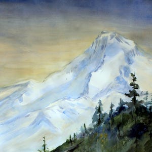 Mt Hood 315 Print with flowers in foreground verticle signed sold by artist