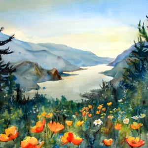 Columbia Gorge 374 a signed landscape print from a watercolor done by me, Bonnie White