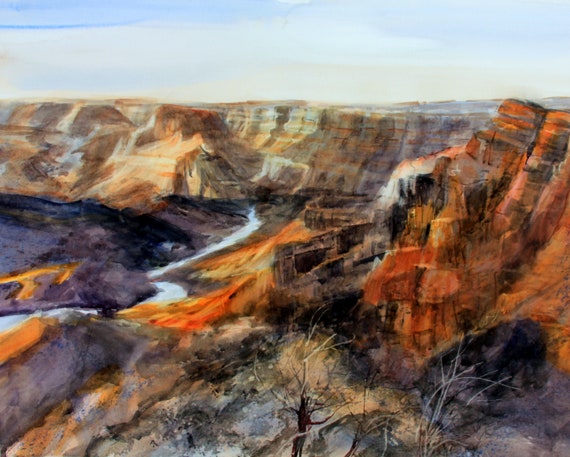 Grand Canyon signed print from a landscape watercolor by Bonnie White