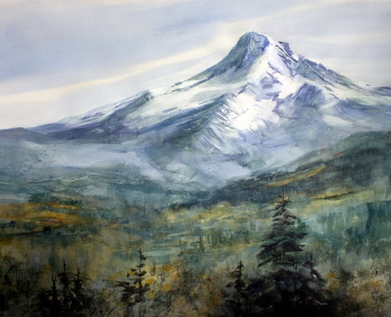 Mt. Hood 317 a print of a watercolor by Bonnie White