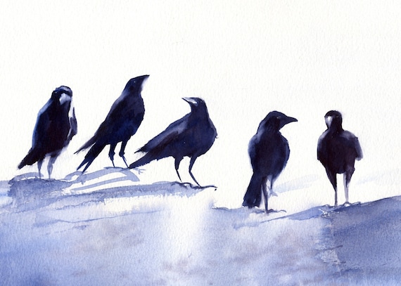 Crows 10 Signed Crow Print Watercolor Bonnie White Etsy You shall die (ost let it die). etsy