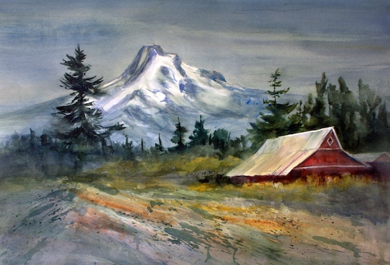 A painting of Mt. Hood from the Hood River Valley (behind the pub in Parkdale, Oregon) Mt. Hood 298