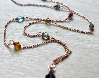 Rose Gold Gemstone Necklace