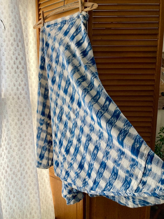 Amazing Vintage Ikat Gingham Wrap Skirt - image 3