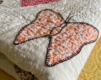 Vintage Handmade Butterfly Quilt